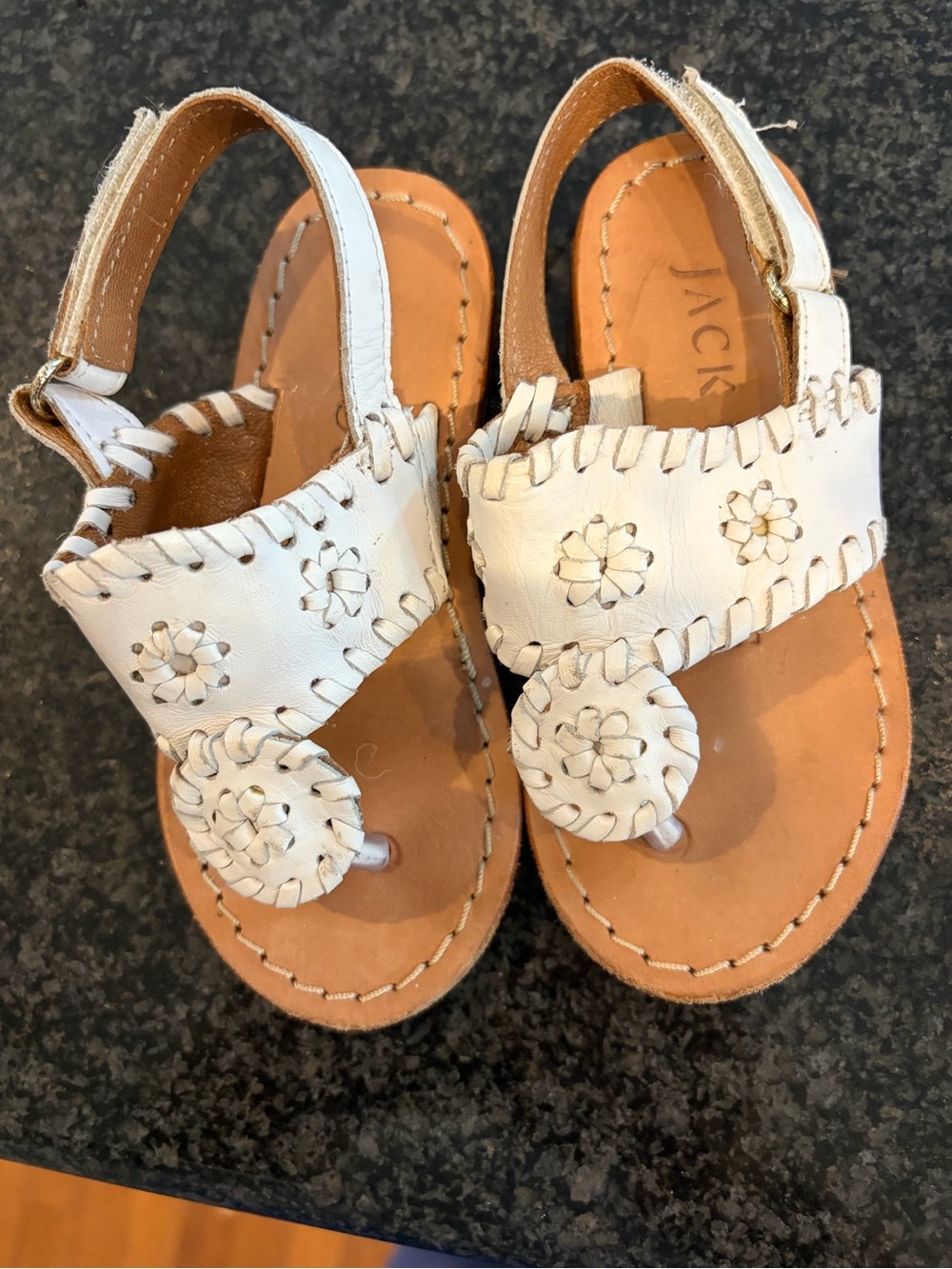 Jack Rogers Toddler White Leather Sandals